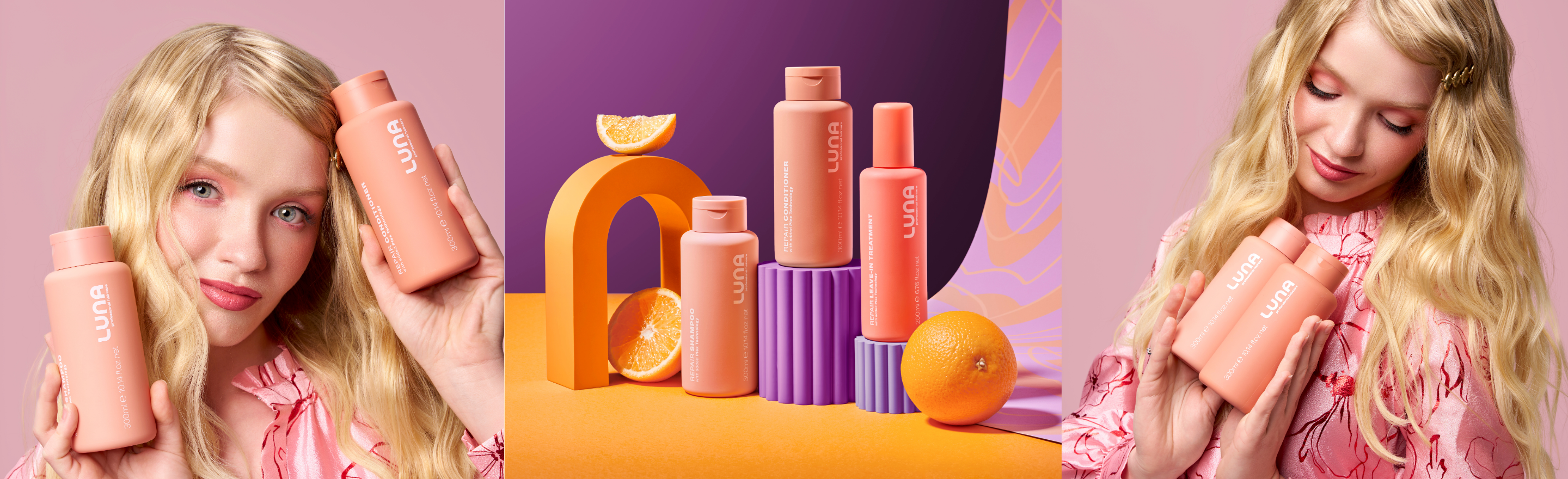 Luna Professional Haircare Repair Shampoo and Conditioner hair care range